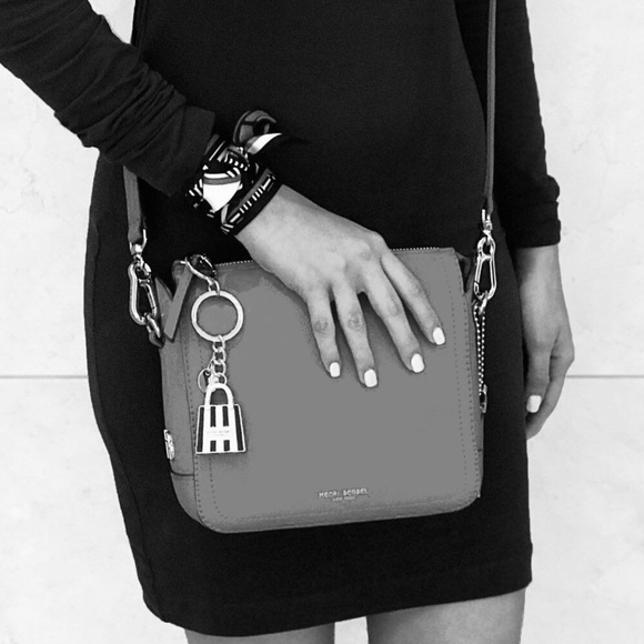 HENRI BENDEL Blue Spruce Street Leather Crossbody Messenger Square Bag Medium - Picture 15 of 16